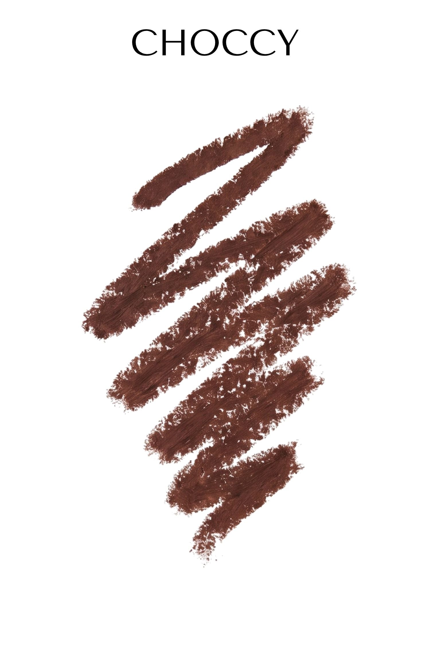 Brown color swatch with 'CHOCCY' branding on a white background